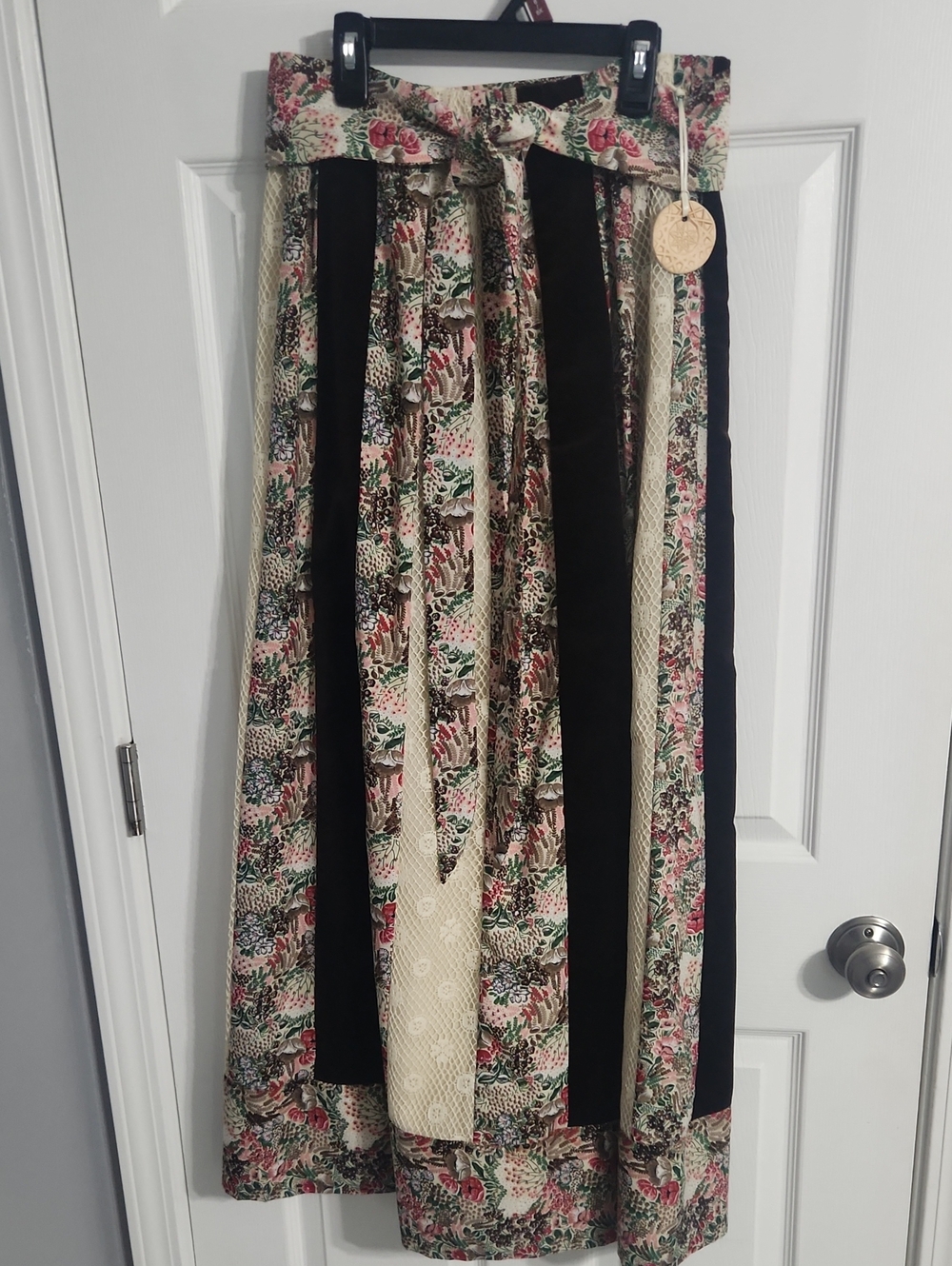 VTG 70's Chessa Davis Patchwork Maxi Skirt Unworn  70's Boho, Hippie,Prairie, 28